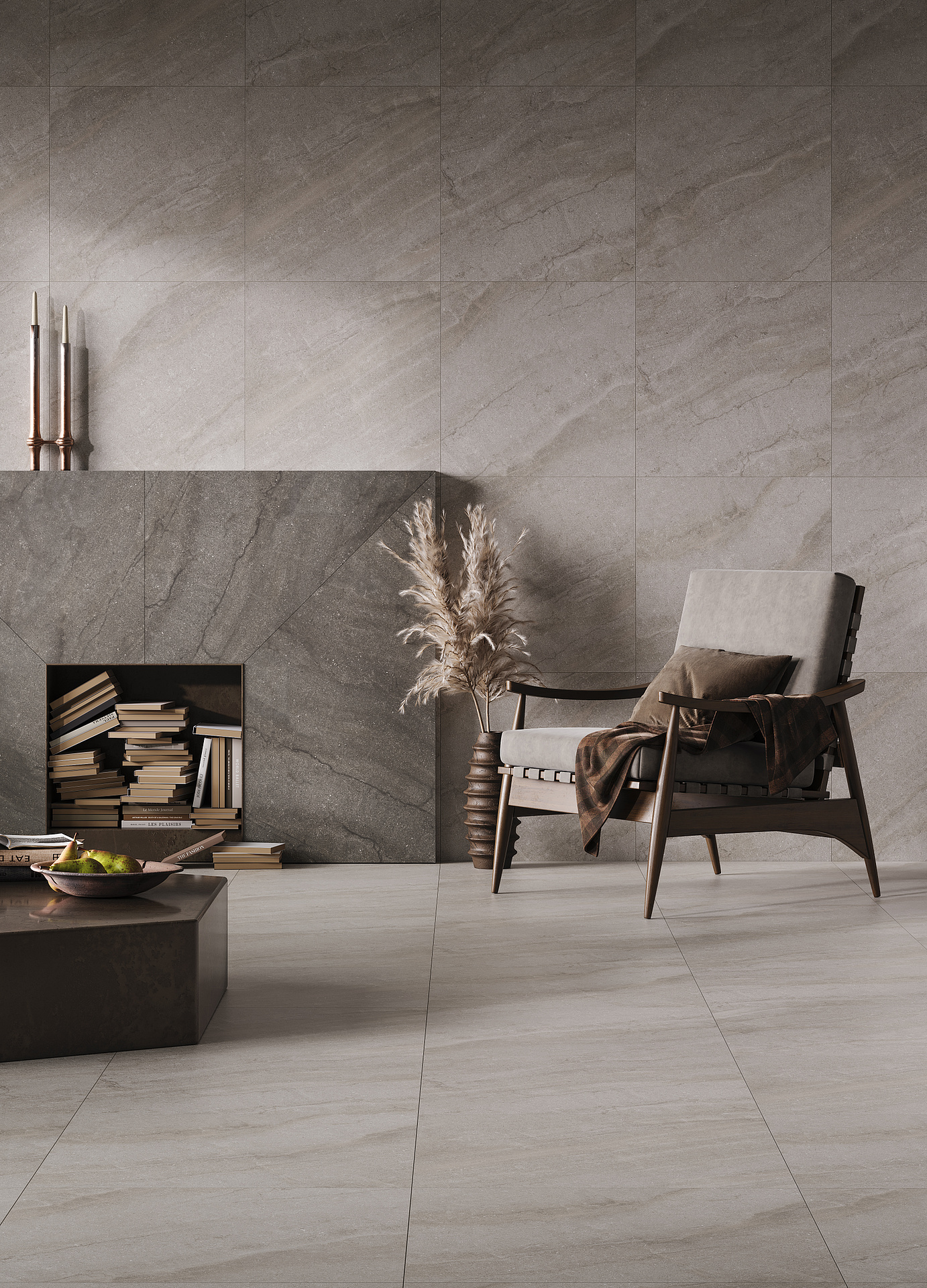 Плинтус Керранова Bereg Grey Beige K-2403/MR/p01/76x600x9 серый