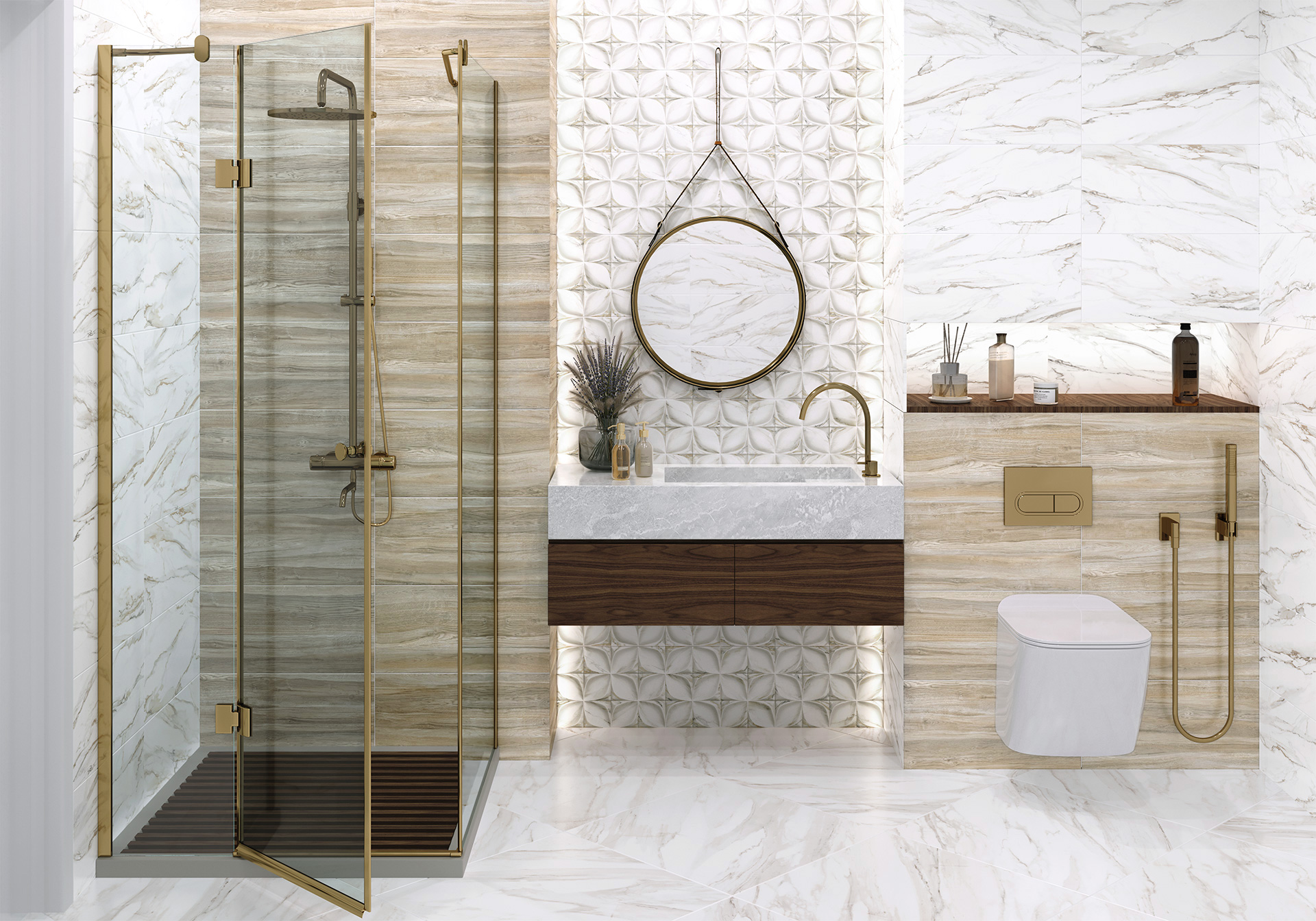 Керамическая плитка Alma Ceramica Лаура TWU09WDX404 коричневый 24.9x50