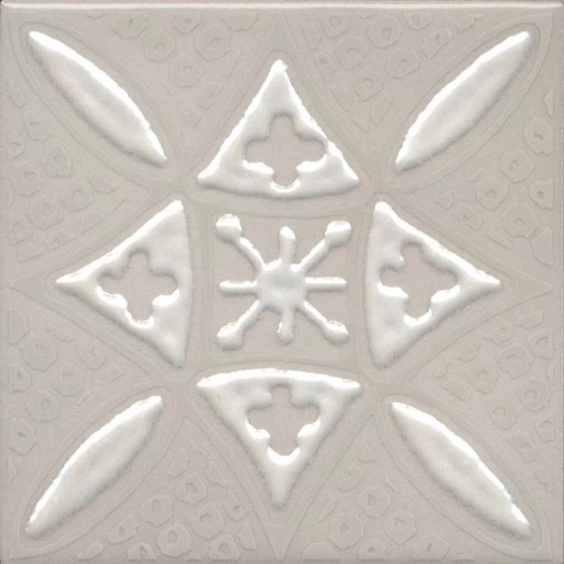 Декор Kerama Marazzi KMD3STA018GN Бахия 2 серый светлый глянцевый 9.8x9.8