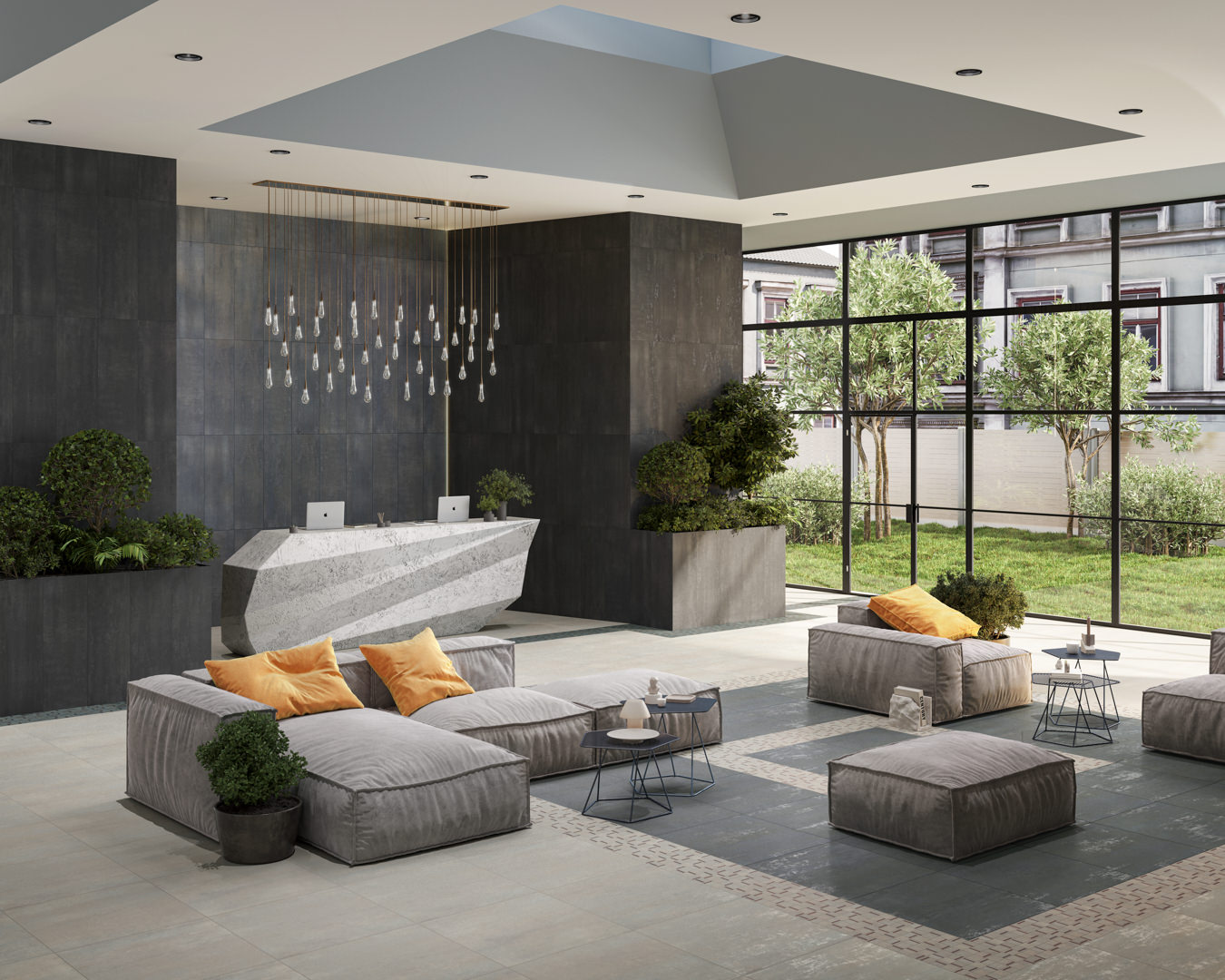 Панно Kerama Marazzi VT\A622\3x\13126TR Гварди матовый обрезной (из 3-х частей 30x89.5) 89.5x90