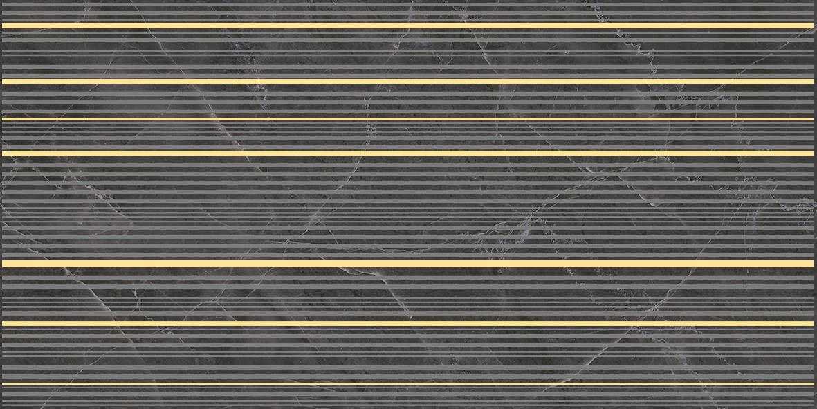 Декор (VT\E88\34030) Laparet Olimpus Race чёрный 25x50 глянцевый