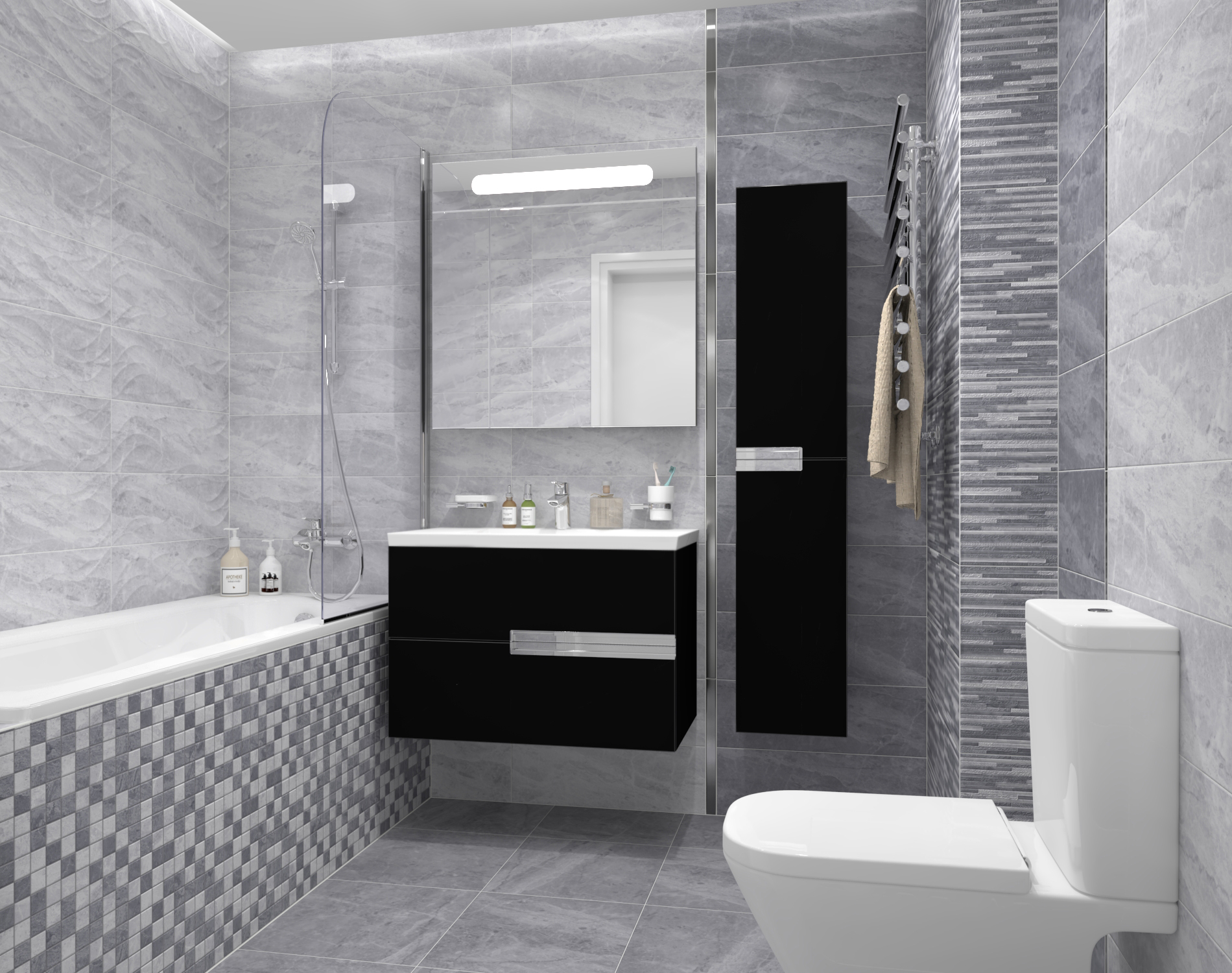 Мозаика (PGS1) Laparet Pegas серый 30x30 матовый