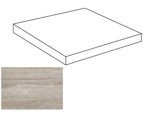 Ступень угловая правая Marvel Travertino Silver Scalino Ang. Dx ADXW 33x33