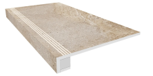 Комплект Estima KA03 Ametis Kailas Light Brown (Ступень 33x120 непол. прямоугол. бортик с насечками + Подступенок 14,5x120)