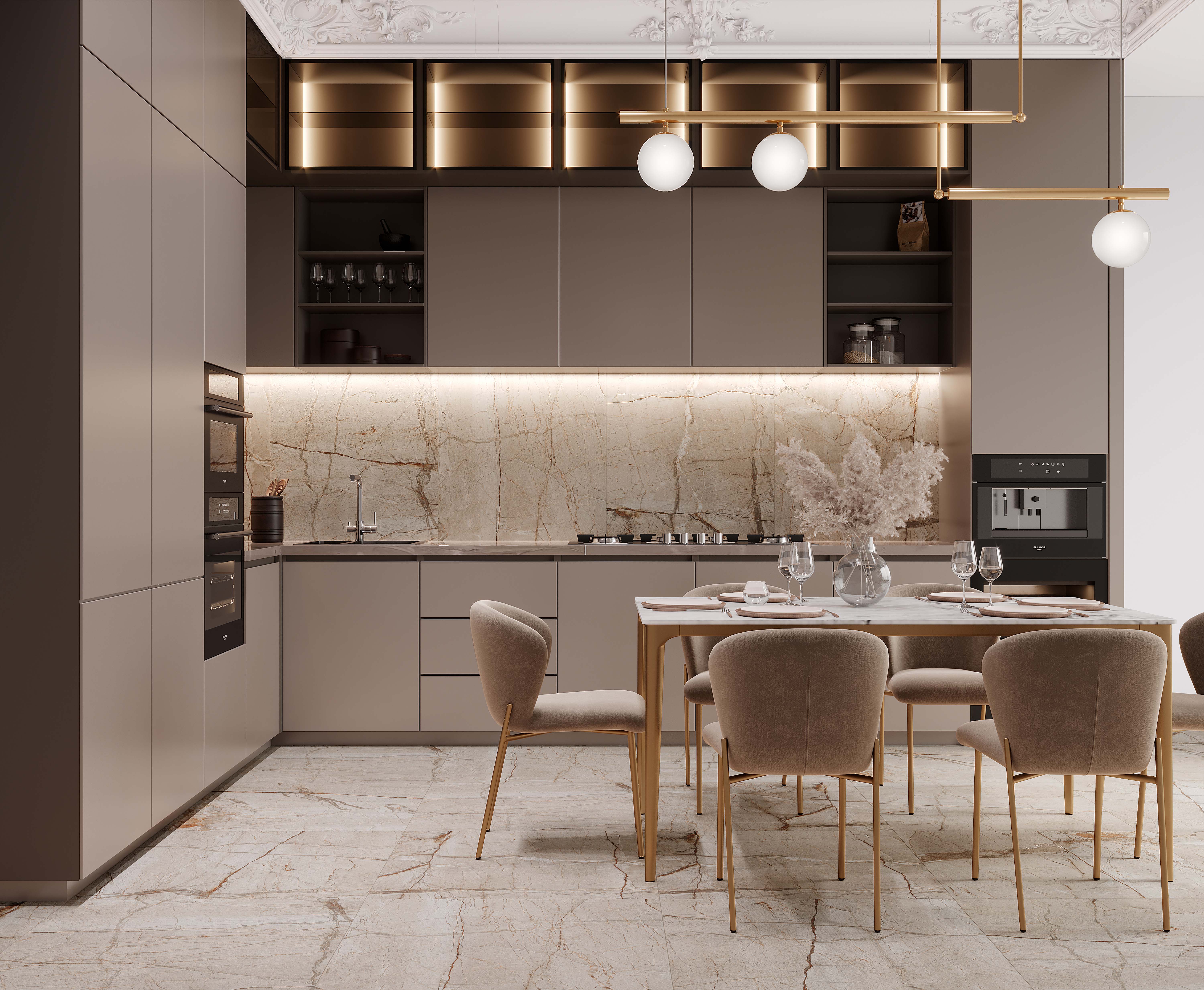 Керамогранит Laparet Pulsar Beige 80x80 глянцевый