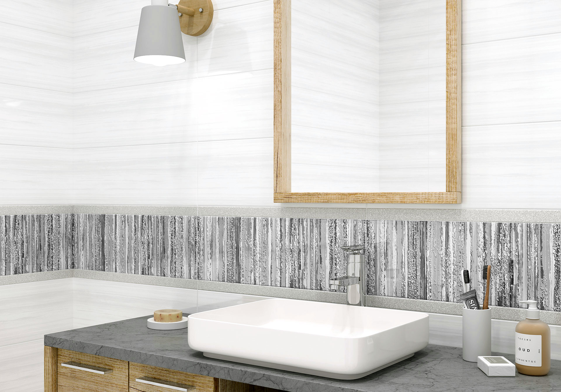 Керамическая плитка Alma Ceramica Тори TWA11TOR606 синий 20x60