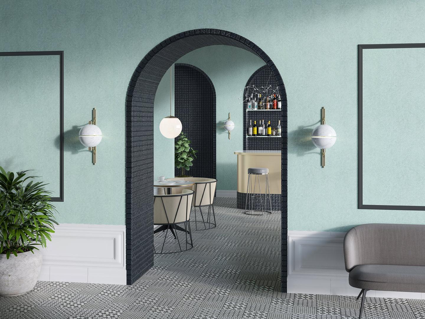 Декор Kerama Marazzi Фреджио 2 черно-белый 20x20 VT\A295\SG1544N