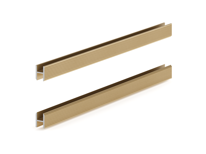 Теневая рейка Laconistiq DUAL под панели и керамогранит Св. золото анод. 8,6х12х3000мм зазор 6мм вставка FLEX в комплекте