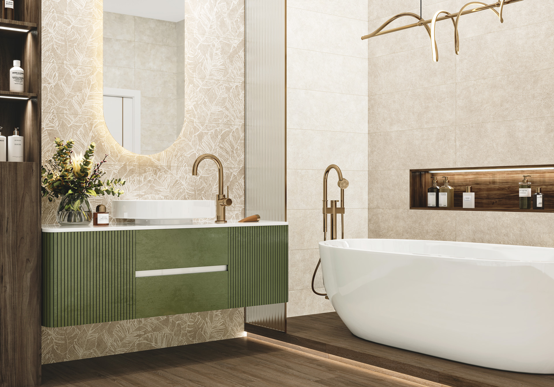 Керамическая плитка Alma Ceramica Гарден TWU3090GAR40R бежевый 30x90