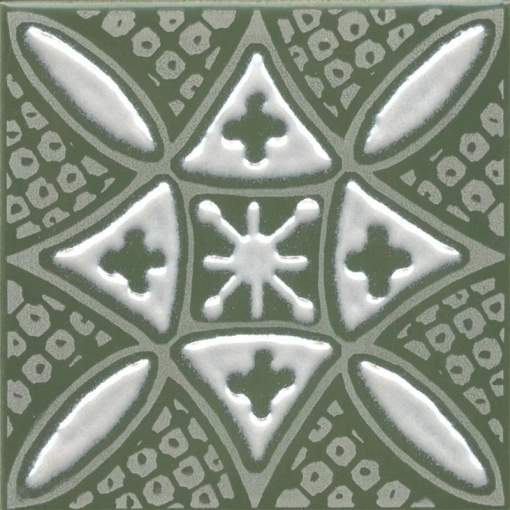 Декор Kerama Marazzi KMD3STA019GN Бахия 2 зеленый глянцевый 9.8x9.8