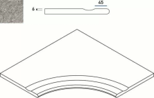 Бортик Italon Discover X2 Grey Bordo Svasato Angolare Round 60x60