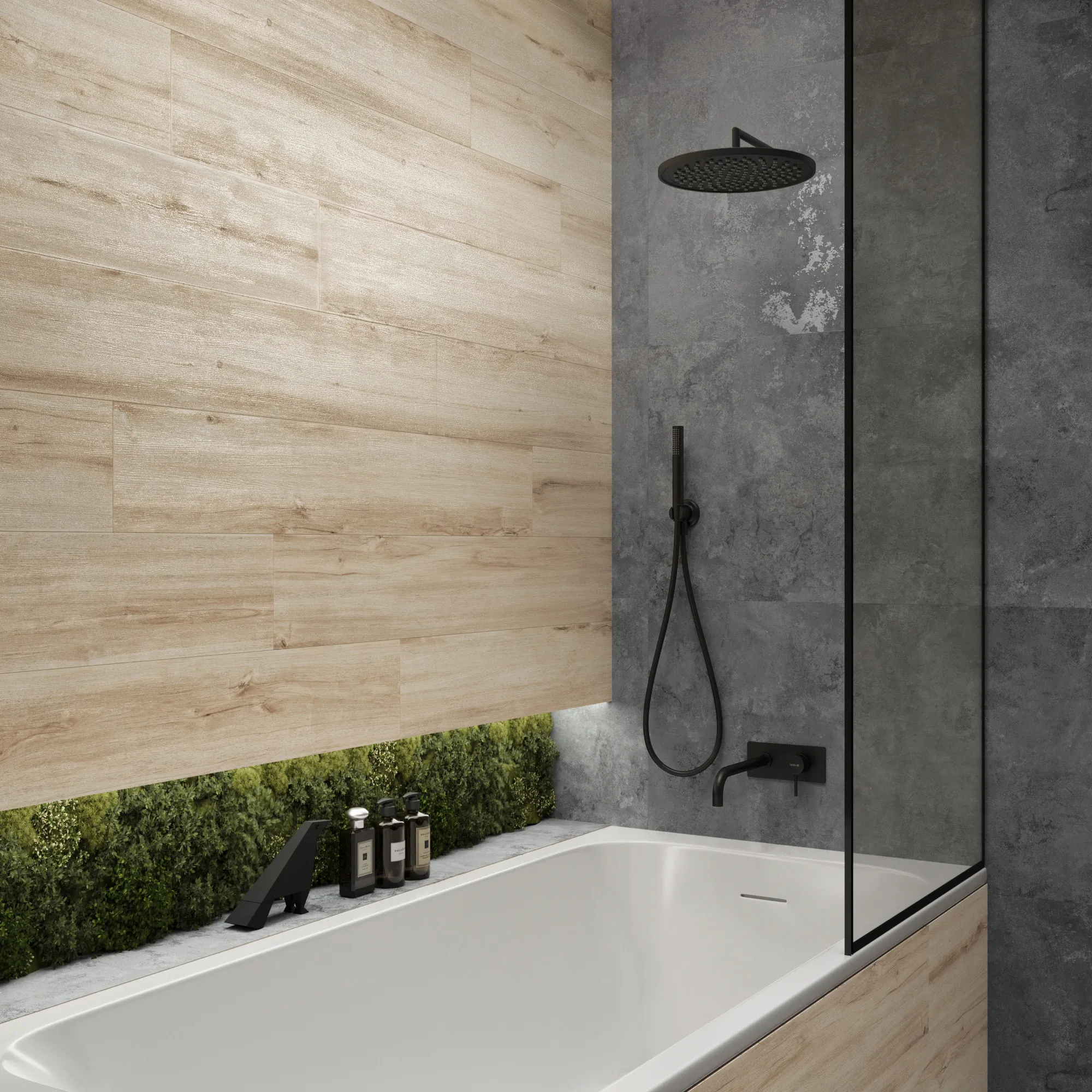 Керамогранит Креанза CW-RT02-B Akasa Wood Mahogany Rustic Wood 20x120 коричневый