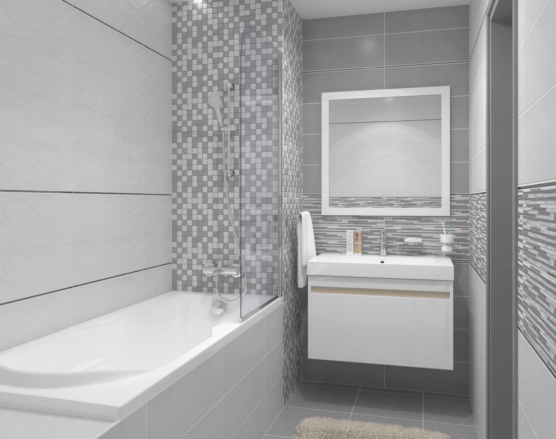 Декор (17-10-06-489) Laparet Vega серый рельеф 20x60 матовый