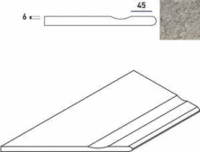 Бортик Italon Discover X2 Grey Bordo Svasato Round Sx левый 30x60