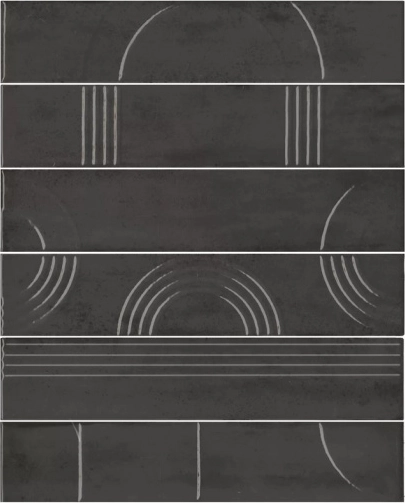 Панно Kerama Marazzi KMP3STA009RN6X Панно Мажорель черный глянцевый из 6 частей 28.5x36