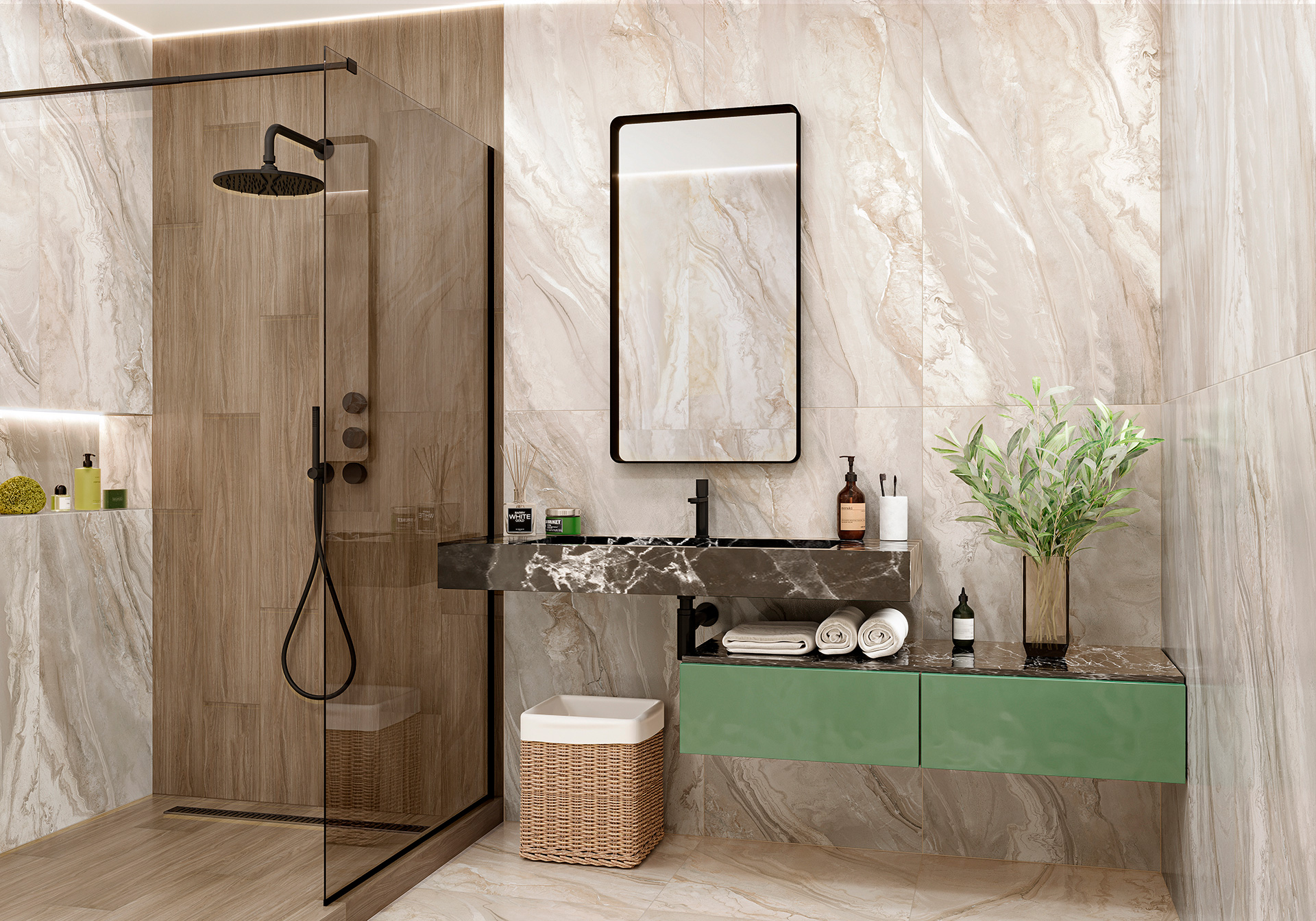 Керамическая плитка Alma Ceramica Мэджик TWU93MGC07R серый 30x90