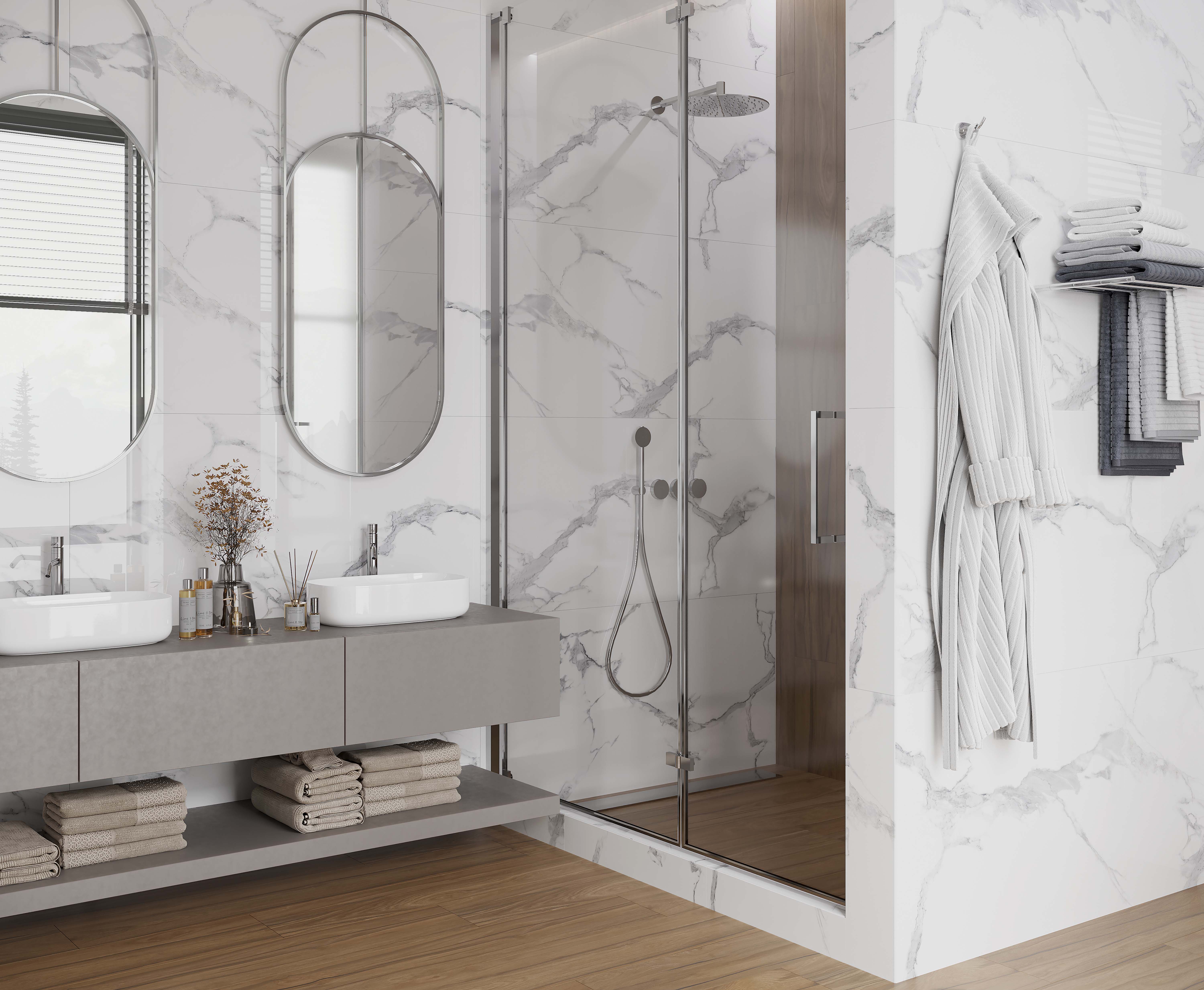 Керамогранит Laparet Statuario Crown белый 60x60 сатинированный