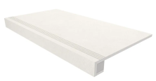 Комплект Estima LN00 Luna White (Ступень 33x120 непол. прямоугол. бортик с насечками + Подступенок 14,5x120)