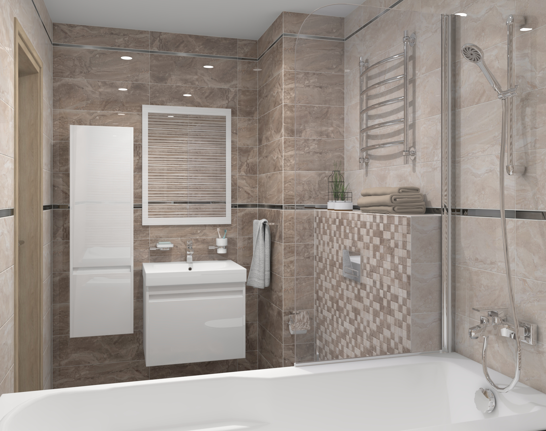 Мозаика Laparet Polaris серый 30x30 глянцевый