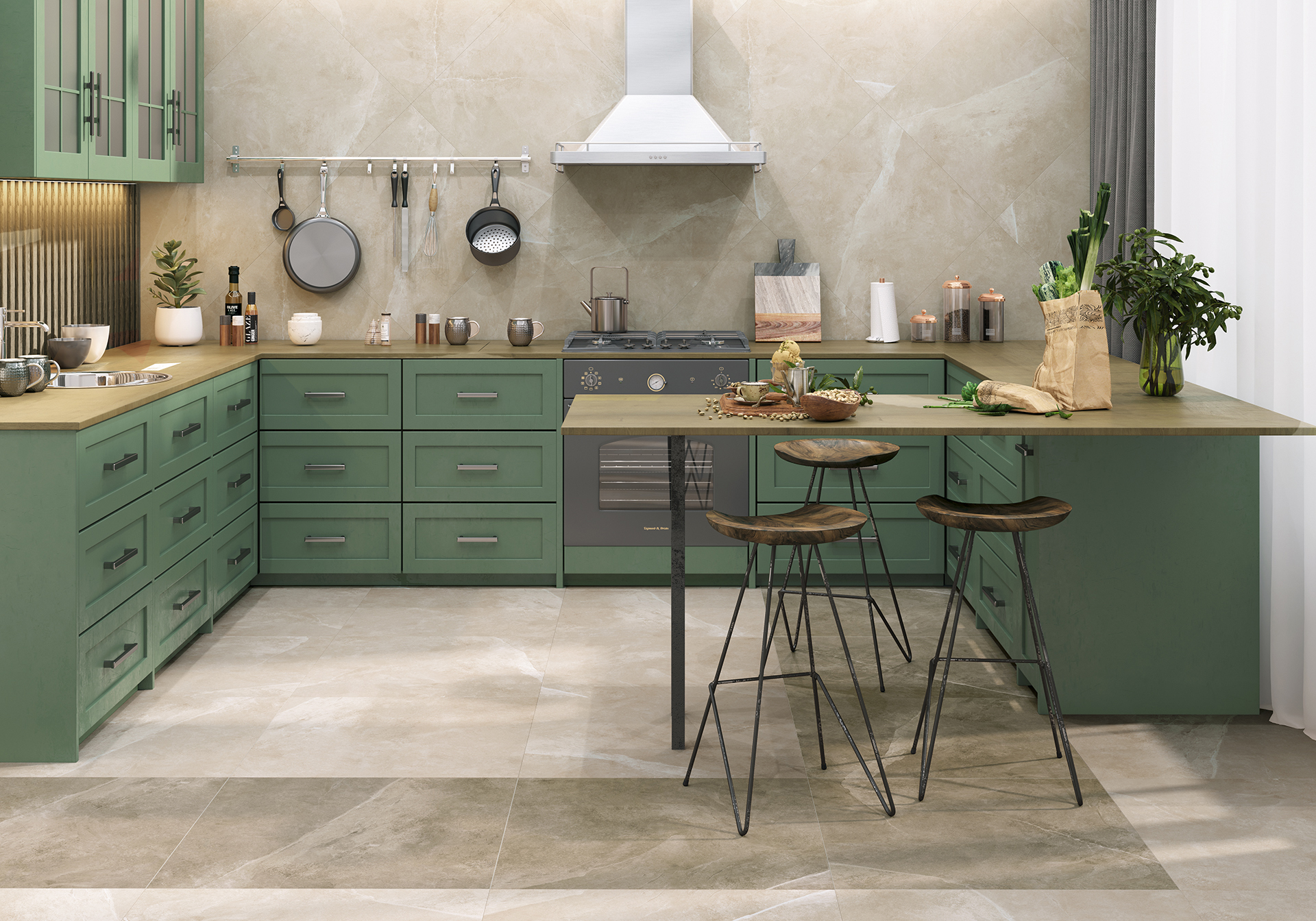 Керамогранит Alma Ceramica Базальто GFA57BST40R коричневый 57x57