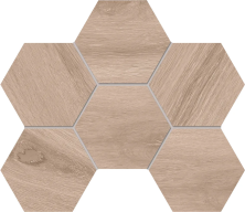 Мозаика Estima SI01 Ametis Selection Hexagon Oak 25x28.5 бежевый