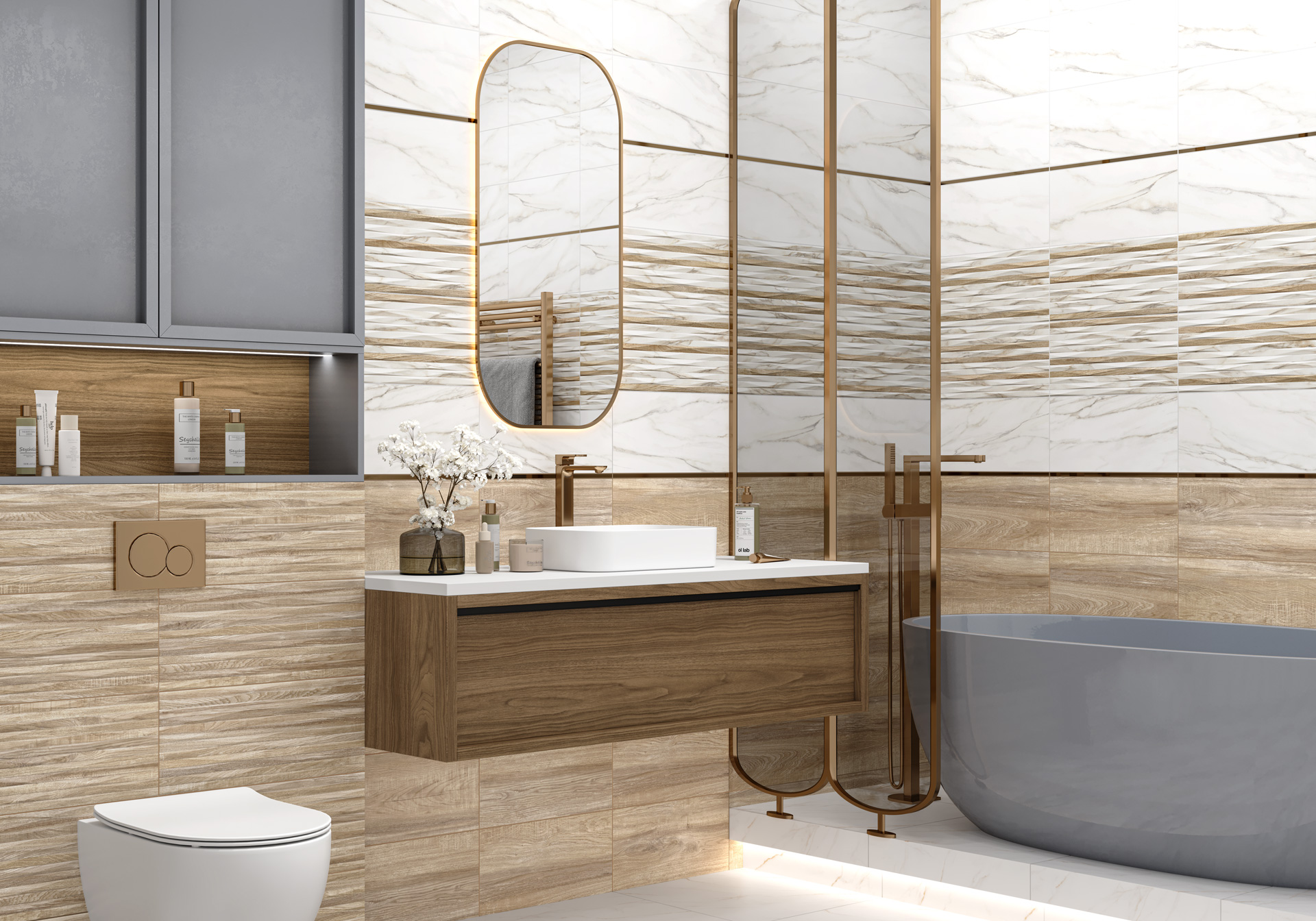 Керамическая плитка Alma Ceramica Эйфория TWU2550EPH40 бежевый 24.9x50