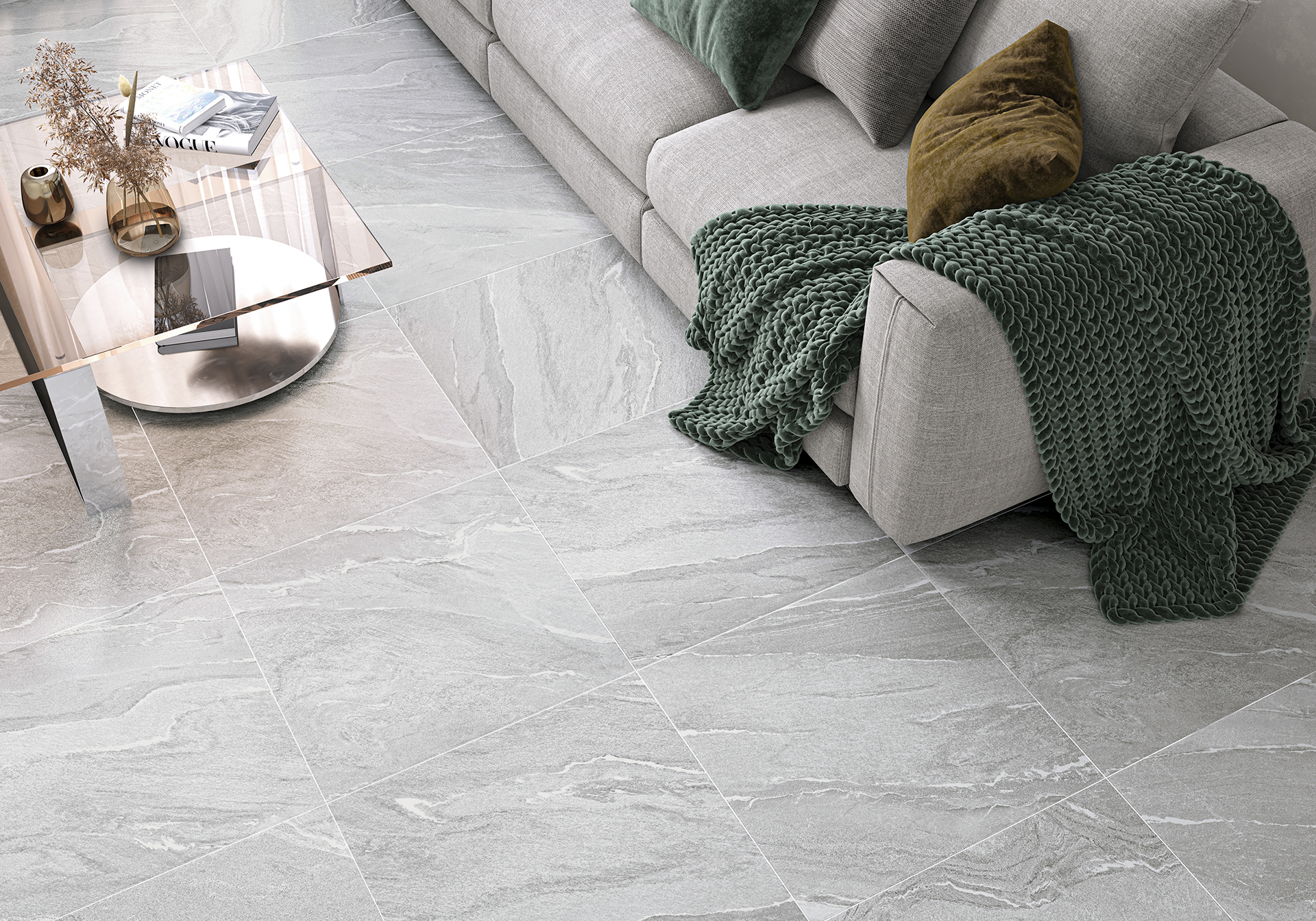 Керамогранит Alma Ceramica Некстстоун GFA57NXT07R серый 57x57