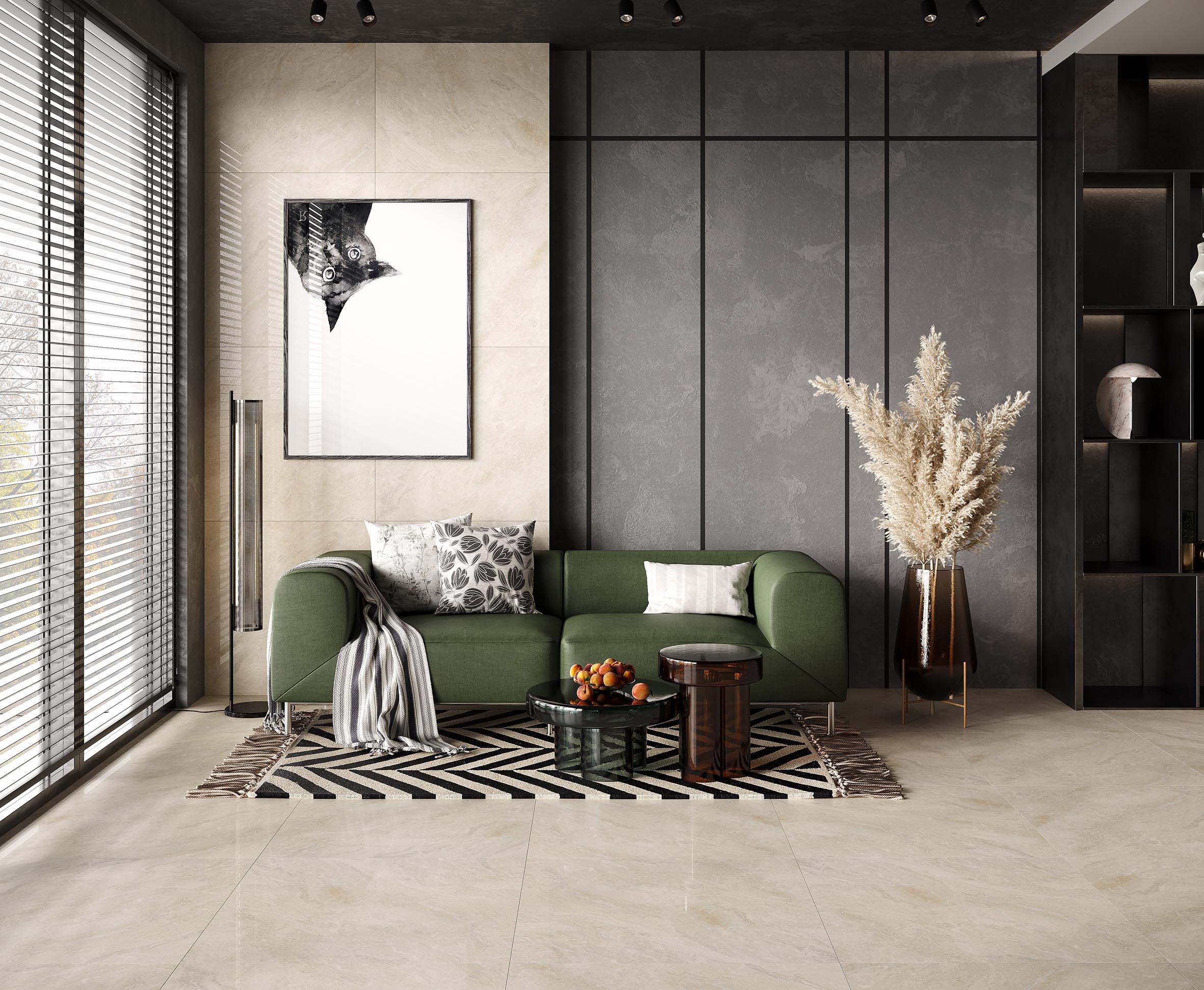 Керамогранит Laparet New York Ivory кремовый 40x40 полированный