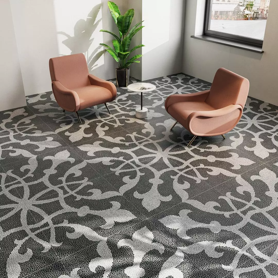 Керамогранит Kerama Marazzi DD843300R Багатти белый черный обрезной 80x80