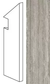 Ступень правая Marvel Travertino Silver Battiscopa Sag. Dx ADX4 7.2x30