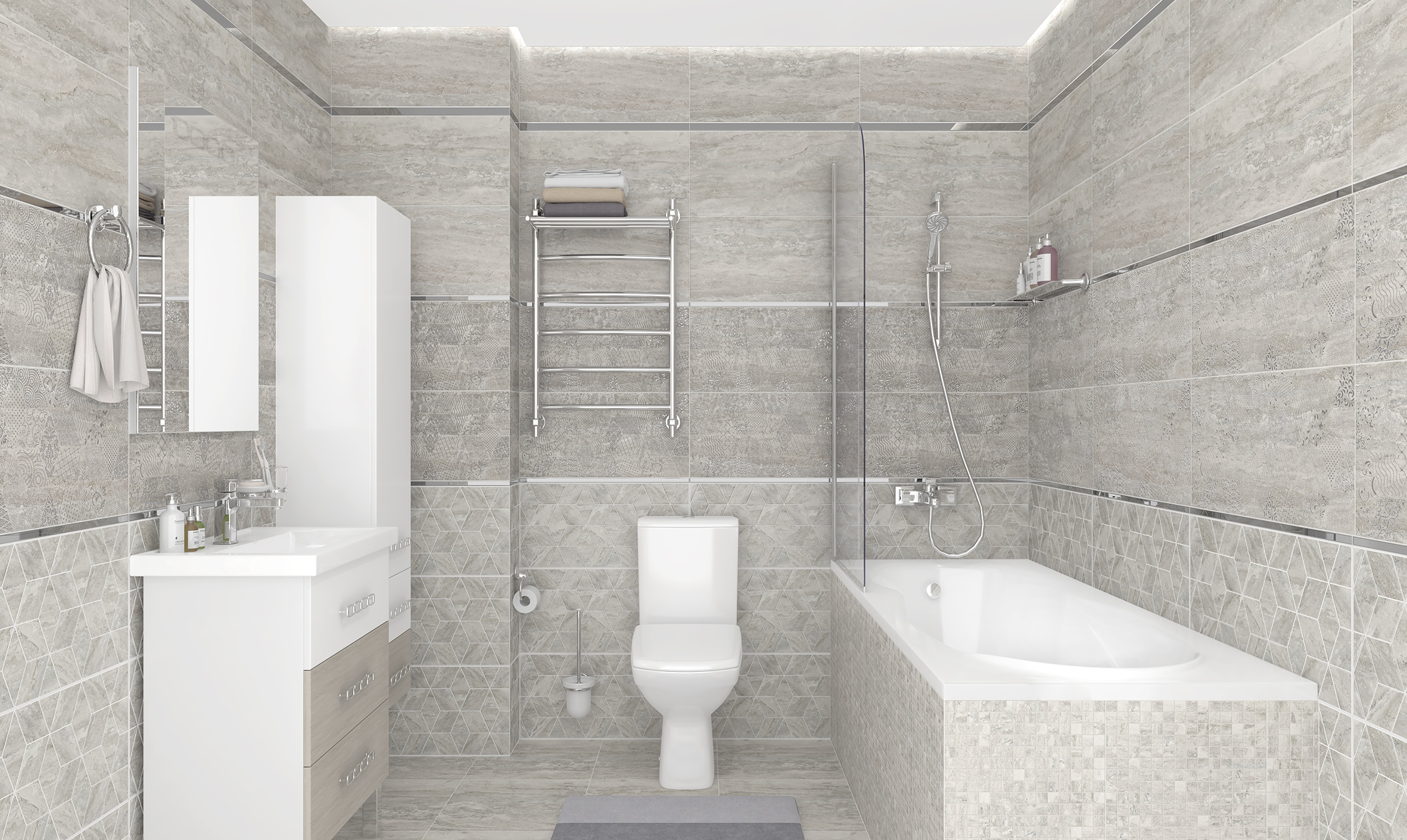 Мозаика Laparet Echo серый 30x30 матовый