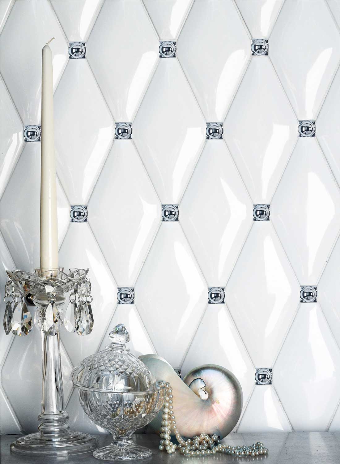 Мозаика NSmosaic PF11 вставка белый 2x2