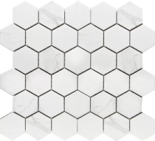 Мозаика СтарМозаик Hexagon Small Carrara Matt (PMMT83017) 28.2x27.1 белый