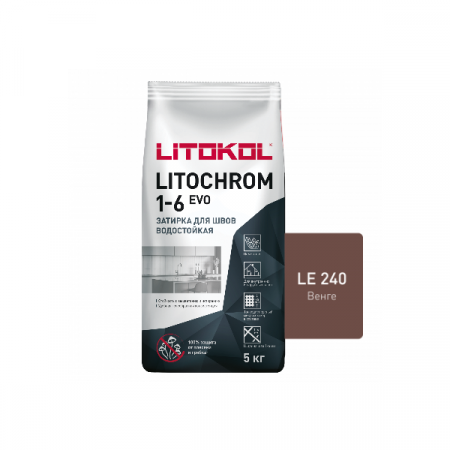 Цветная цементная затирка Литокол LITOCHROM 1-6 EVO 5кг LE.240 венге