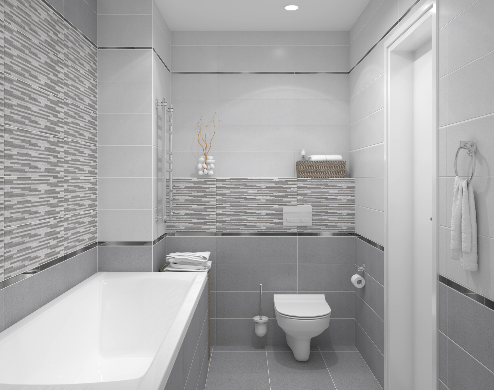 Декор (17-10-06-489) Laparet Vega серый рельеф 20x60 матовый