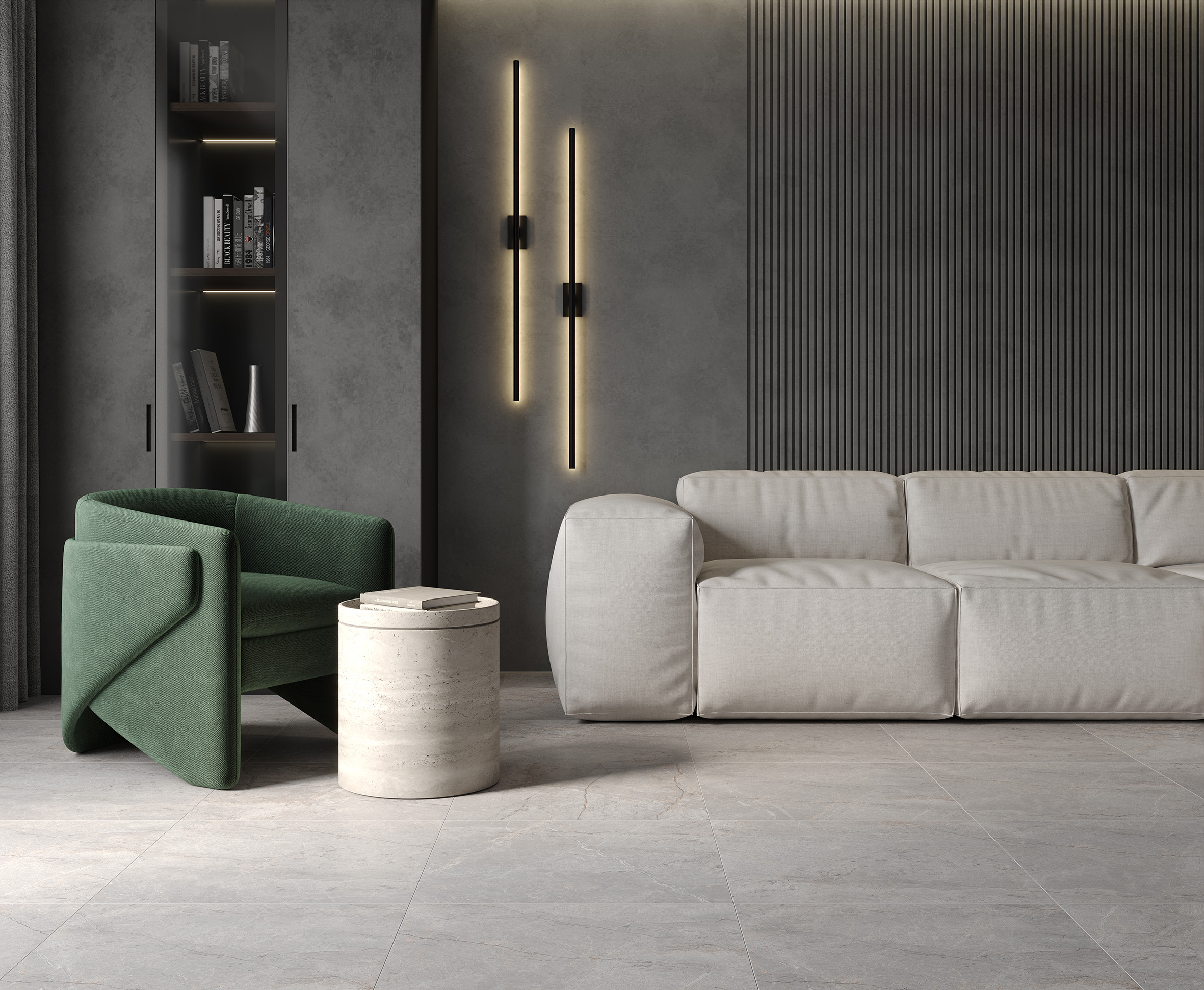 Керамогранит Laparet Carved River Gray 60x120 глянцевый