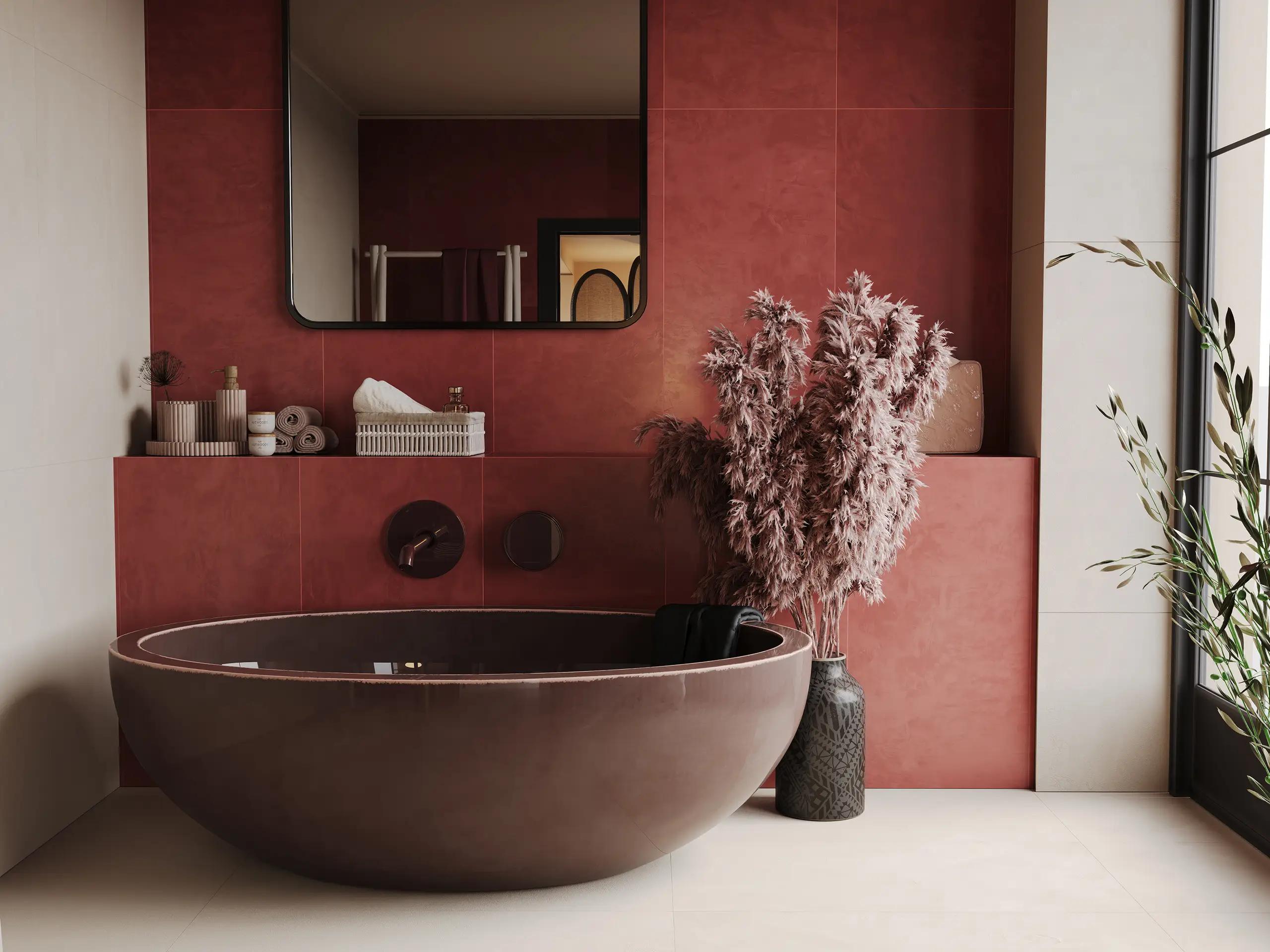 Керамогранит Estima EXC401 Exotica Cement Сalipso EXC401/NS_NC/60x120x9R/GW красный 60x120