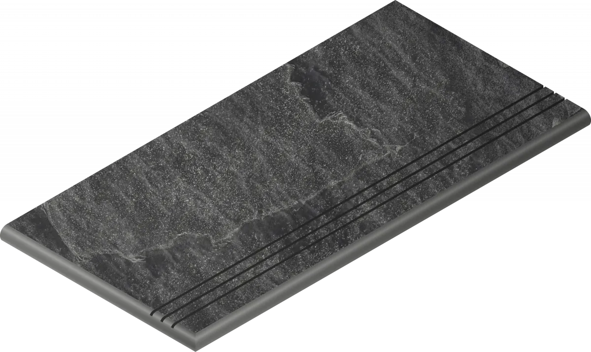 Ступень Italon Материя X2 Титанио 120 закругленная грип левая 620040000207 черный 30x120