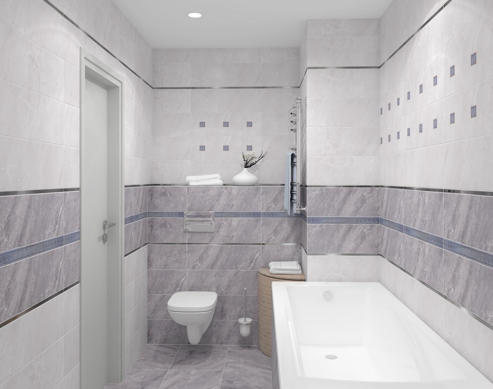 Декор (17-03-06-660) Laparet Мармара Олимп серый 20x60 глянцевый