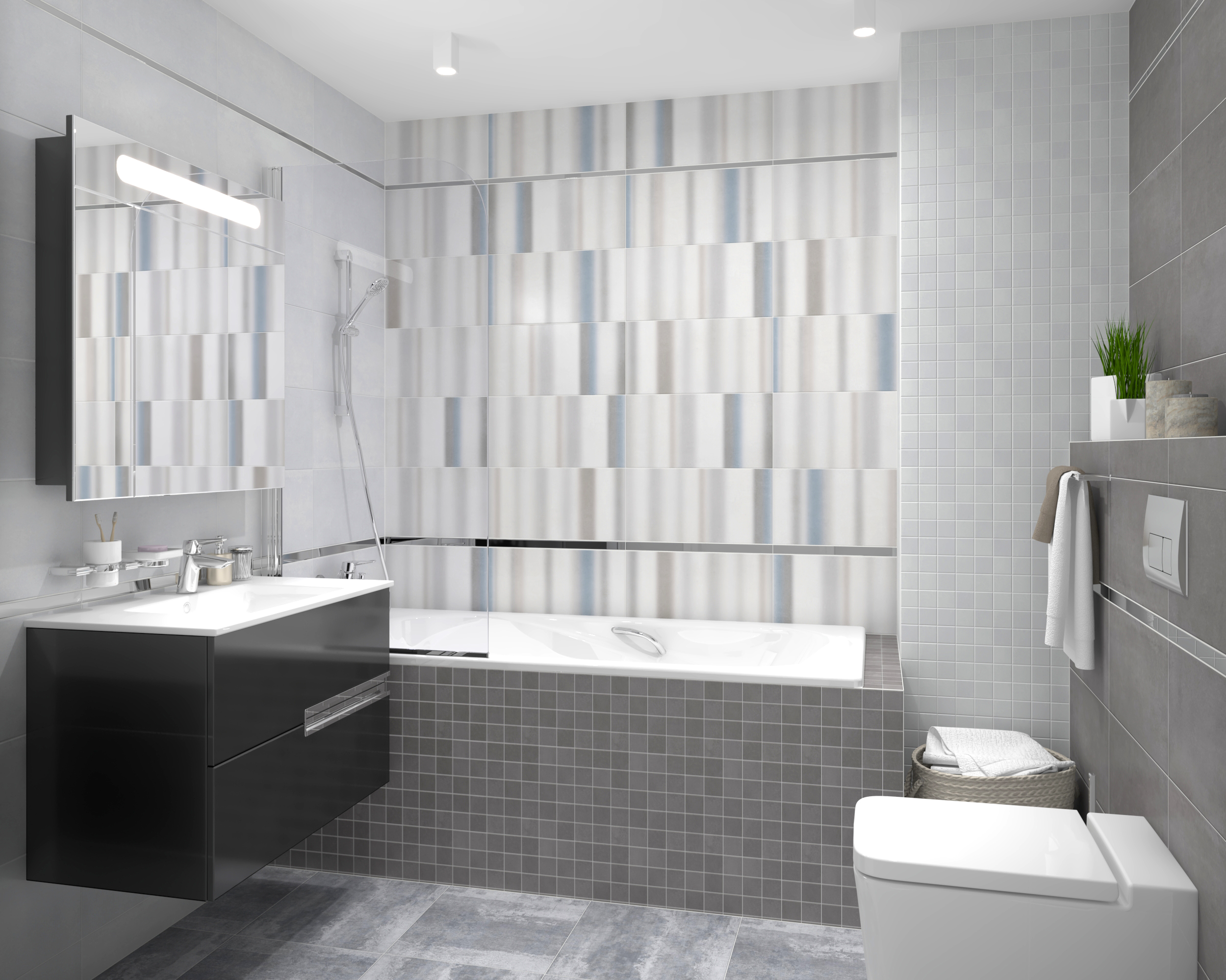 Мозаика (MM34042) Laparet Depo мозаичный серый 25x25 матовый