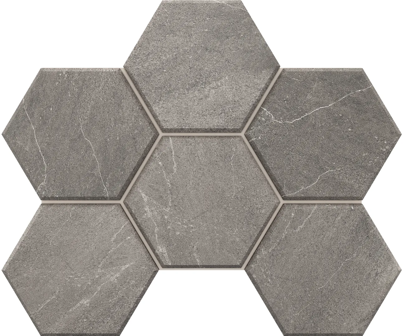 Мозаика Estima GB02 Gabbro Hexagon Grey 25x28.5 серый