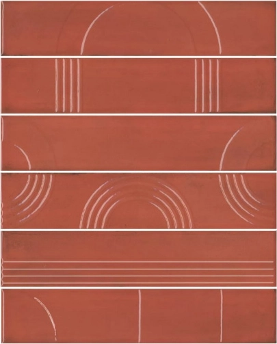 Панно Kerama Marazzi KMP3STA005RN6X Панно Мажорель красный глянцевый из 6 частей 28.5x36