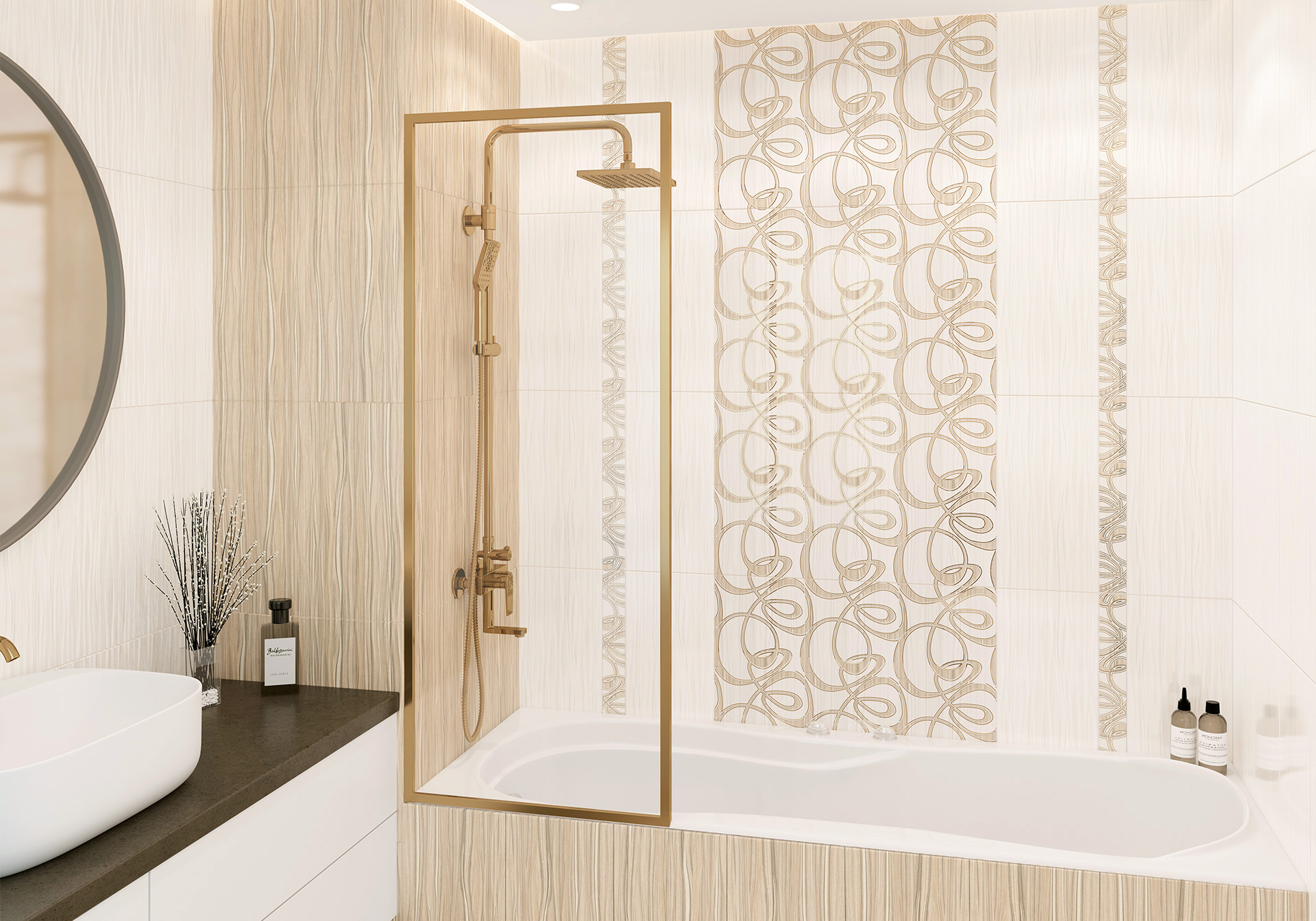 Декор Alma Ceramica Плессо DWU09PLS406 коричневый 24.9x50