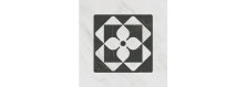Вставка Kerama Marazzi Келуш 3 грань черно-белый 9.8x9.8 TOC006