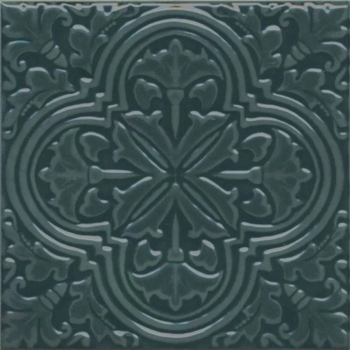Декор Kerama Marazzi KMD3STA003BN Фес зеленый темный глянцевый 15x15