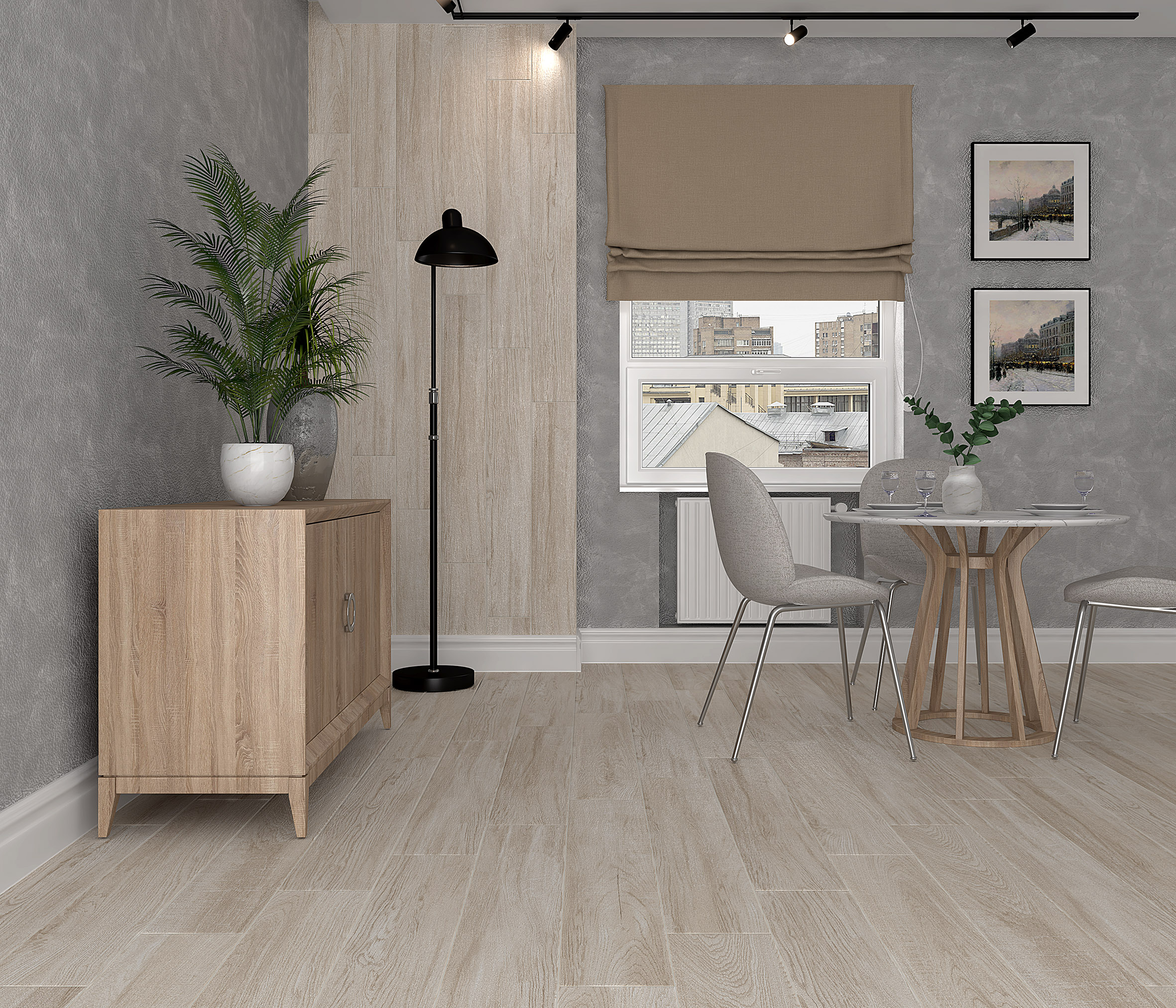 Керамогранит (SG516600R) Laparet Rainwood пепельный 20x119.5 матовый