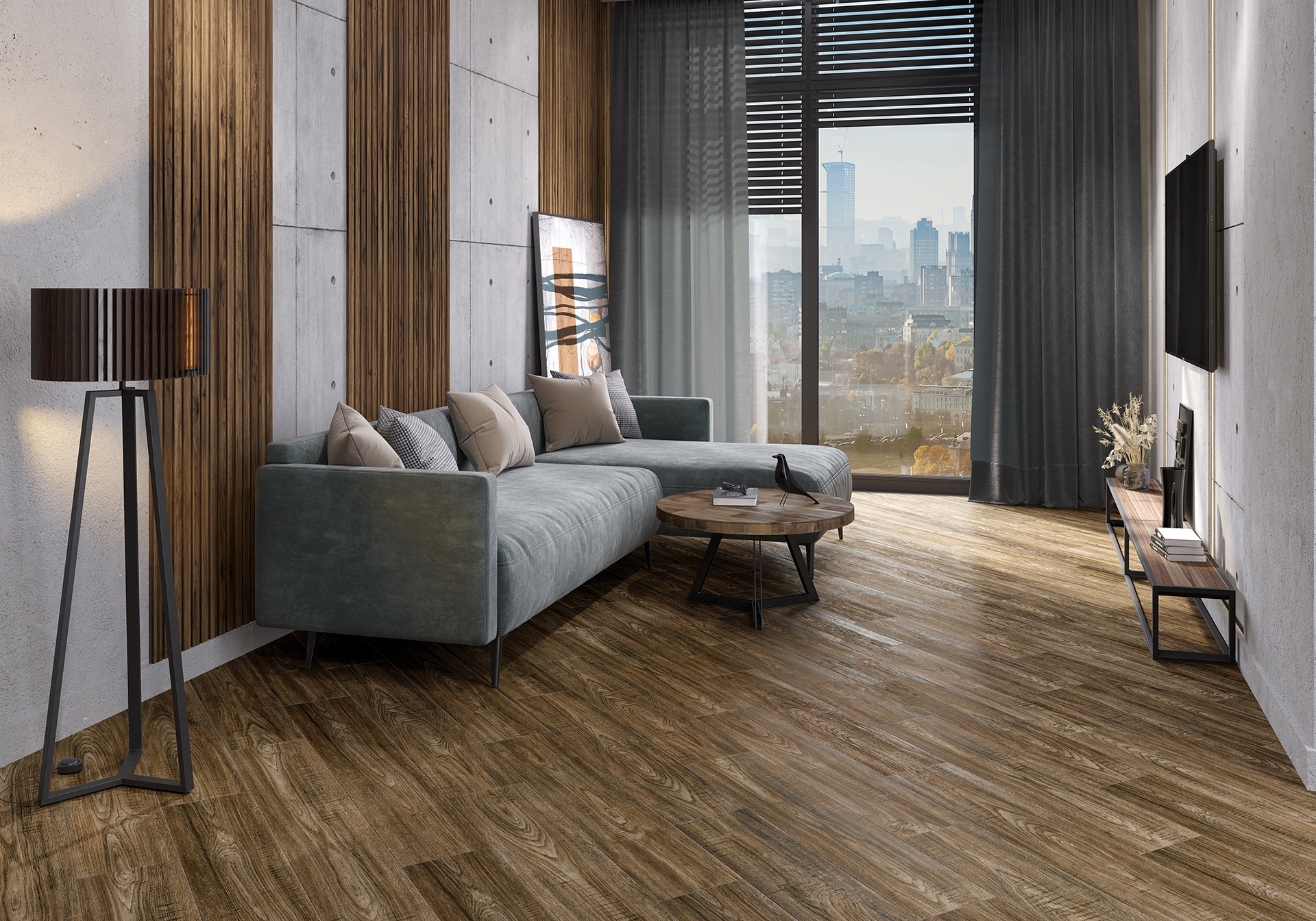 Керамогранит Alma Ceramica Алмонд GFA92AMD70R серый 20x90