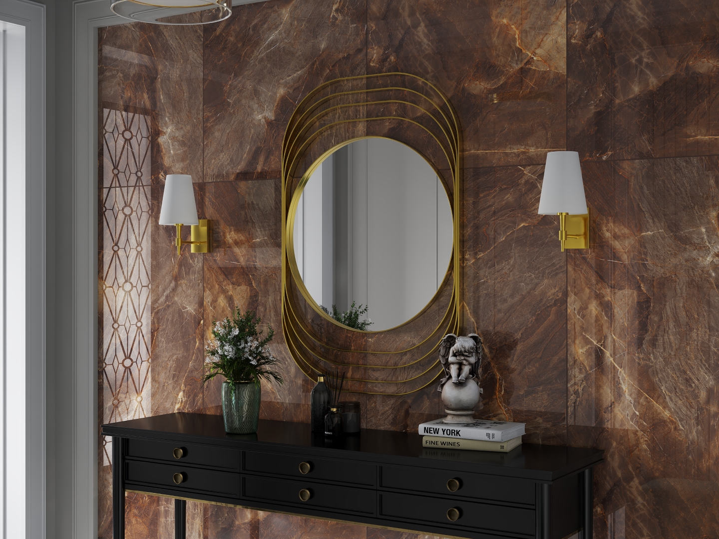 Керамогранит Onlygres MOGXL4001 Marble Brown MOGXL4001/PS_NC/80x160x9R/GW бежевый 80x160