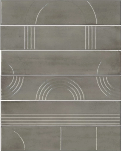 Панно Kerama Marazzi KMP3STA004RN6X Панно Мажорель серый глянцевый из 6 частей 28.5x36