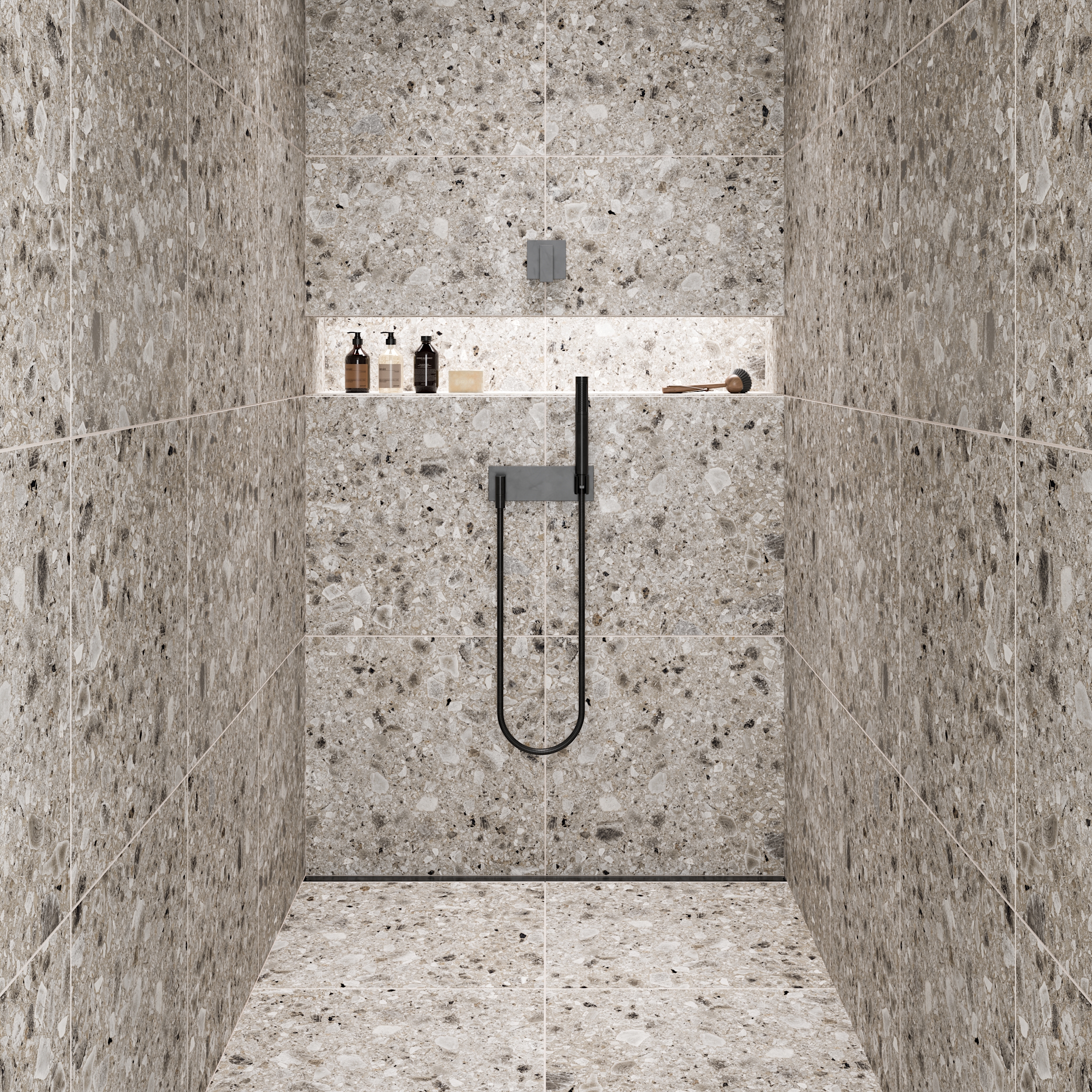 Мозаика Terrazzo Dark Grey 30x30 K-333/MR/m01/300x300x10